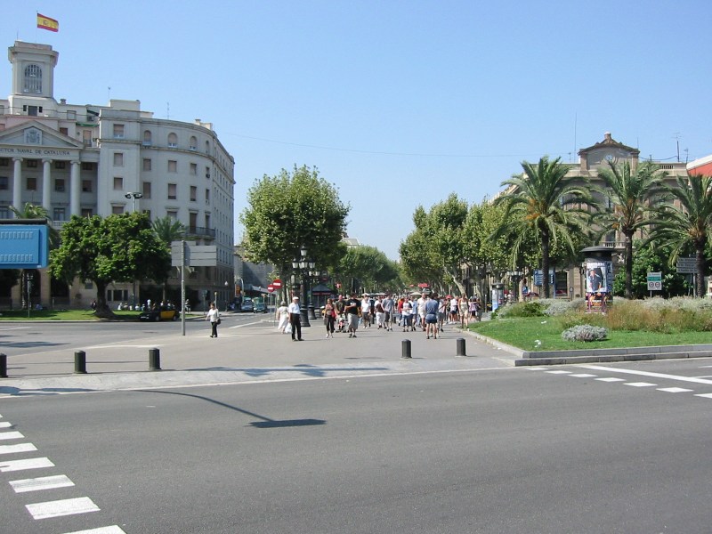 View of La Rambla from harbor